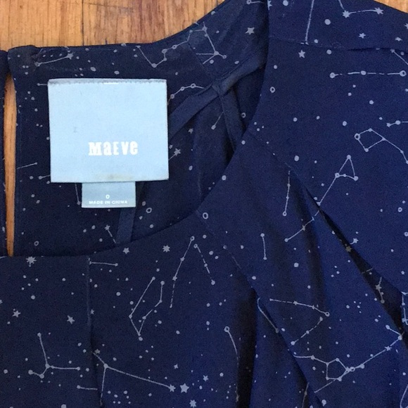 Rare Anthropologie Maeve Constellation Silk Peplum Stary top XS/0 - Picture 2 of 6